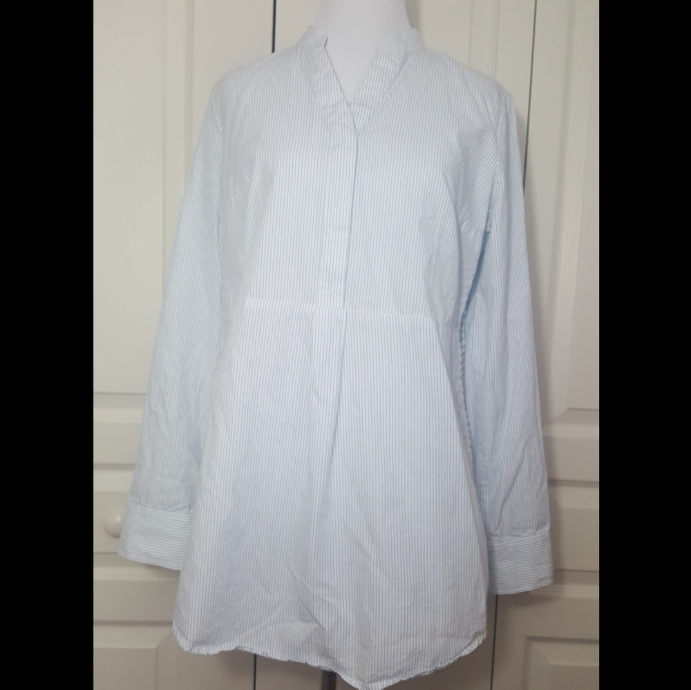 Crown & Ivy blue and white stripe tunic